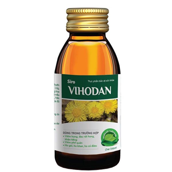  Siro ho Vihodan không đường hỗ trợ bổ phế, giảm đờm, giảm ho, đau rát họng (Chai 125ml) 