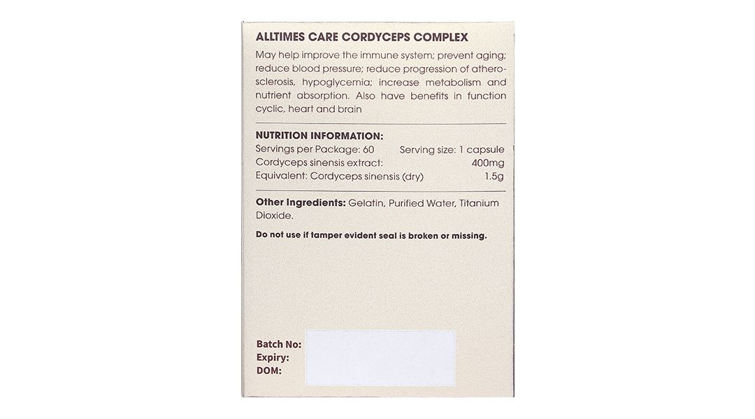  Viên uống Alltimes Care Platinum Cordyceps tăng cường sức khoẻ, nâng cao sức đề kháng (60 viên) 