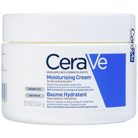  Kem dưỡng ẩm dành cho da khô Cerave Moisturising Cream bảo vệ da mặt và toàn thân (340g) 