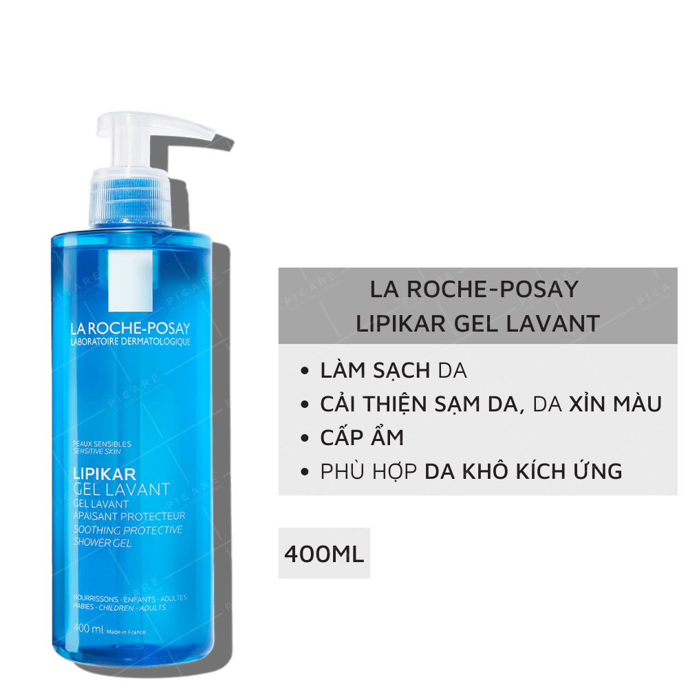  Gel tắm La Roche-Posay Lipikar Gel Lavant giúp da được làm dịu và làm sạch mọi độc tố (400ml) 