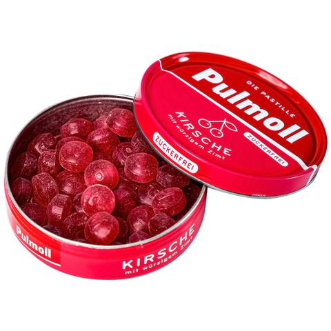  Kẹo ngậm không đường Pulmoll Kirsche vị anh đào hỗ trợ bổ sung vitamin C cho cơ thể (50g) 