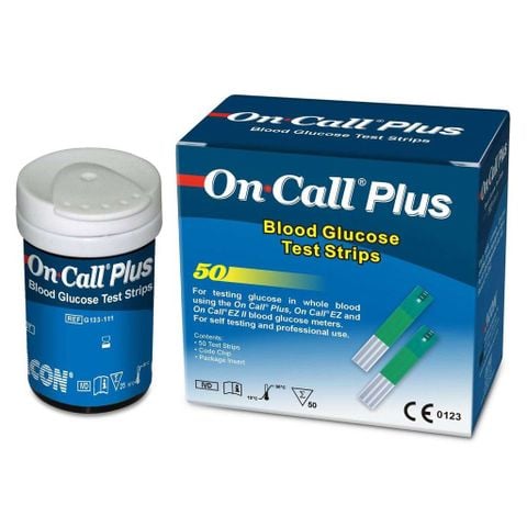  Que thử đường huyết On Call Plus Hộp 50 que ( đóng lọ ) 