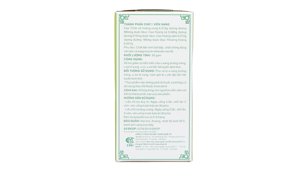  Viên uống Nga Phụ Khang Dược Quốc Tế hỗ trợ giảm sự tiến triển của u nang buồng trứng (60 viên) 