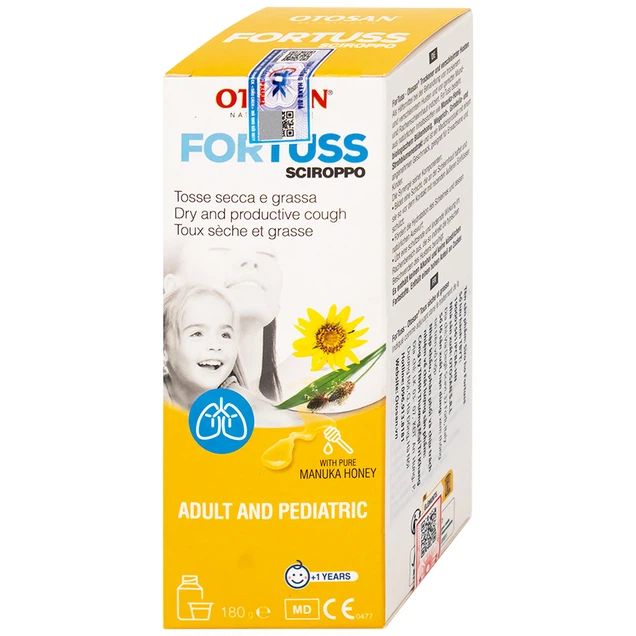  Siro ho Fortuss Otosan làm dịu cơn ho hiệu quả, bảo vệ niêm mạc (180g) 