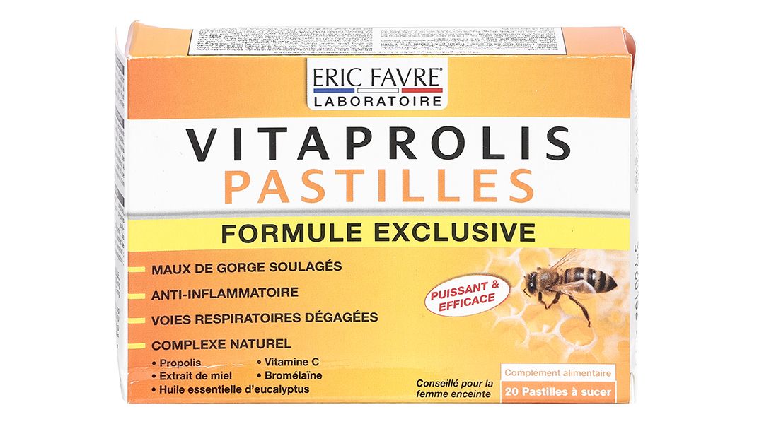 Viên ngậm Vitaprolis Pastilles hỗ trợ giảm ho, giảm viêm đường hô hấp hộp 20 viên 
