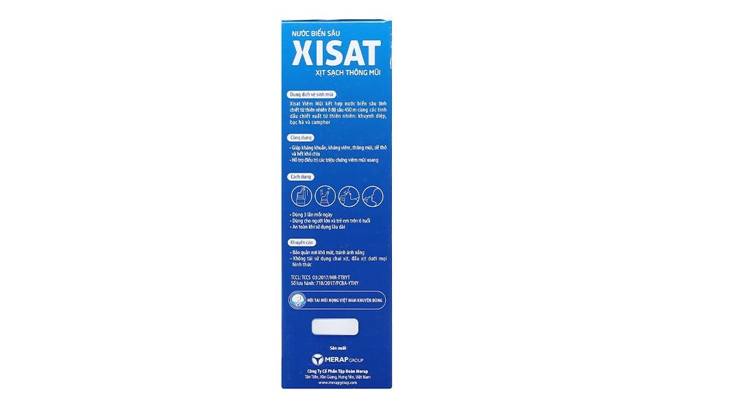  Xịt mũi nước biển sâu Xisat thông mũi, dễ thở, hỗ trợ điều trị viêm mũi xoang (75ml) 