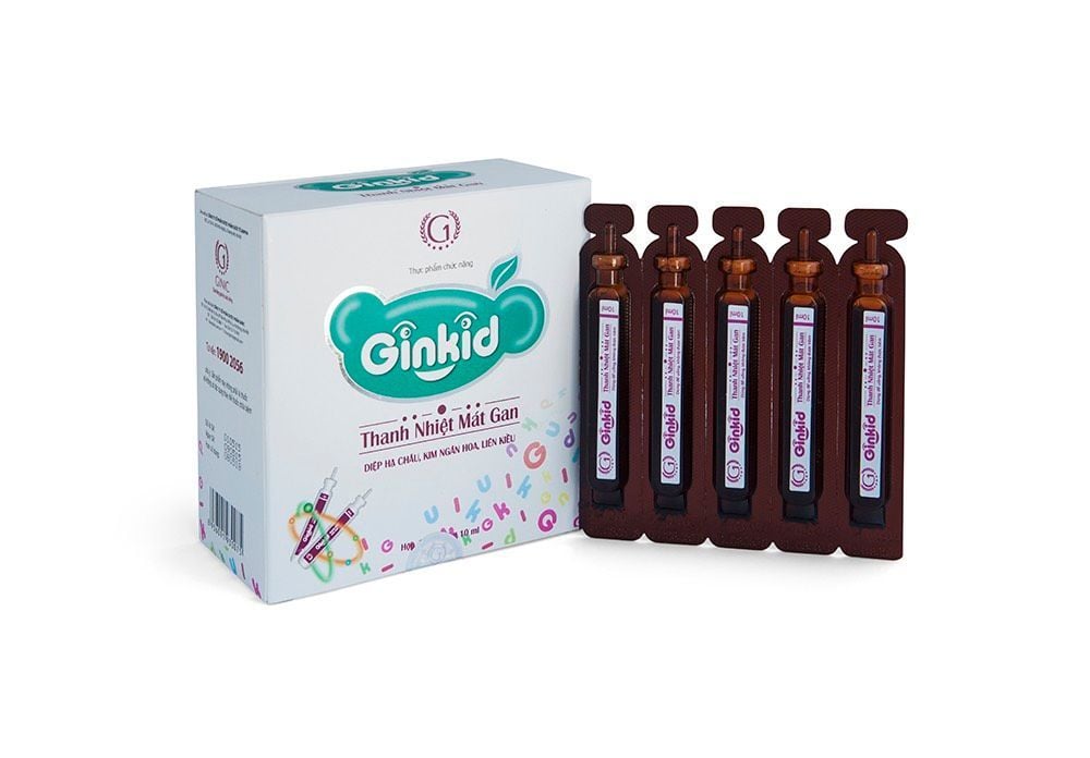  Siro Ginkid GINIC thanh nhiệt mát gan (4 vỉ x 5 ống x 10ml) 