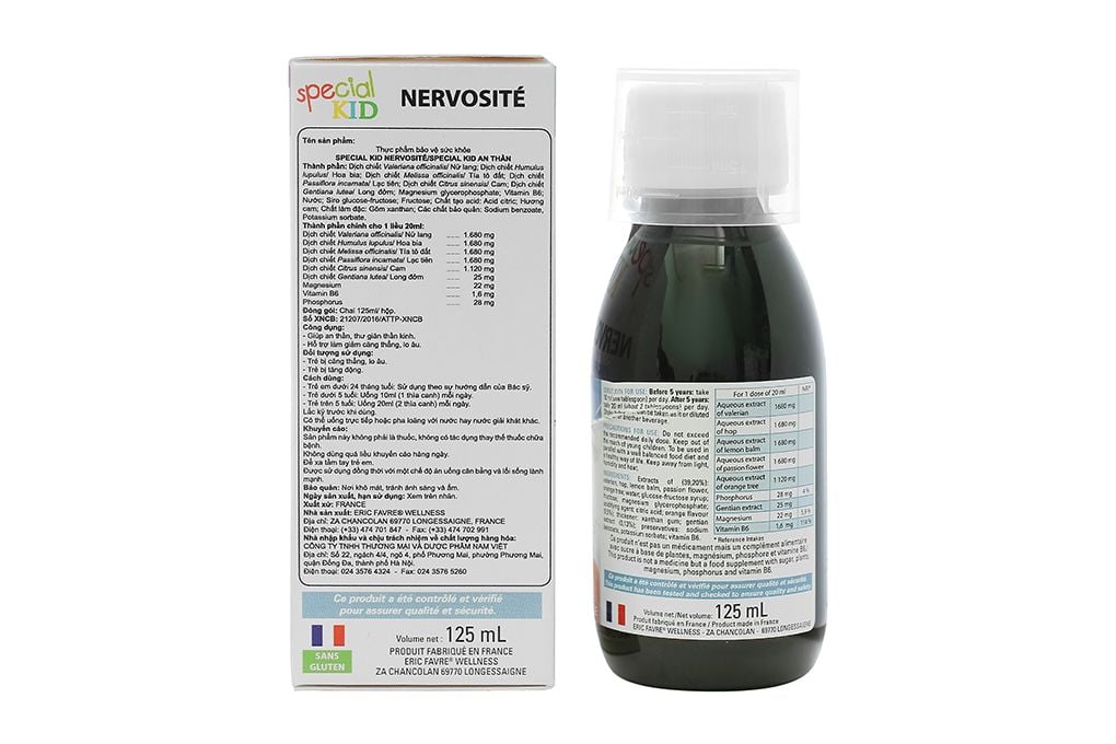  Siro Special Kid Nervosite giúp trẻ an thần, giảm lo âu chai 125ml 