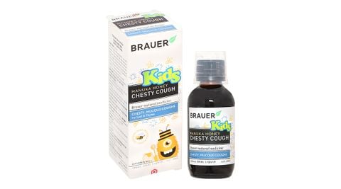  Siro Brauer Kids Manuka Honey Chesty Cough hỗ trợ tăng cường sức đề kháng, hạn chế ho nhiều (100ml) 