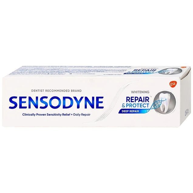  Kem đánh răng Sensodyne Repair And Protect Deep Repair Whitening giảm ê buốt răng, cơ chế phục hồi sâu (100g) 