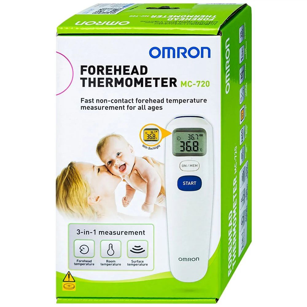  Nhiệt kế đo ở trán Omron Forehead Thermometer MC-720 cho kết quả tức thì 