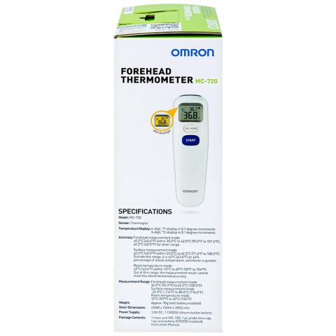  Nhiệt kế đo ở trán Omron Forehead Thermometer MC-720 cho kết quả tức thì 