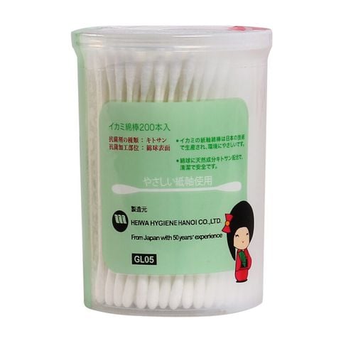  TĂM BÔNG IKAMI BABY REGULAR 2 ĐẦU THƯỜNG LOẠI 200 CÁI/HỘP 