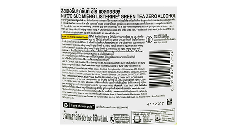  Nước súc miệng Listerine Green Tea bảo vệ răng miệng suốt 24 giờ (750ml) 