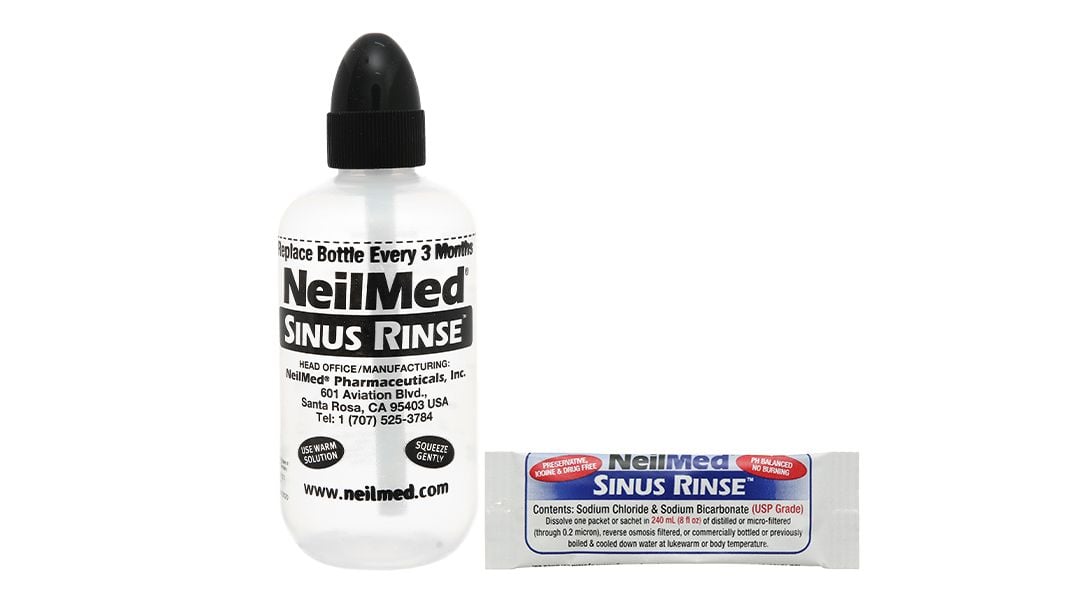  Bộ dụng cụ 1 bình + 10 gói bột rửa mũi NeilMed Sinus Rinse làm sạch và ngăn ngừa chứng viêm mũi dị ứng 