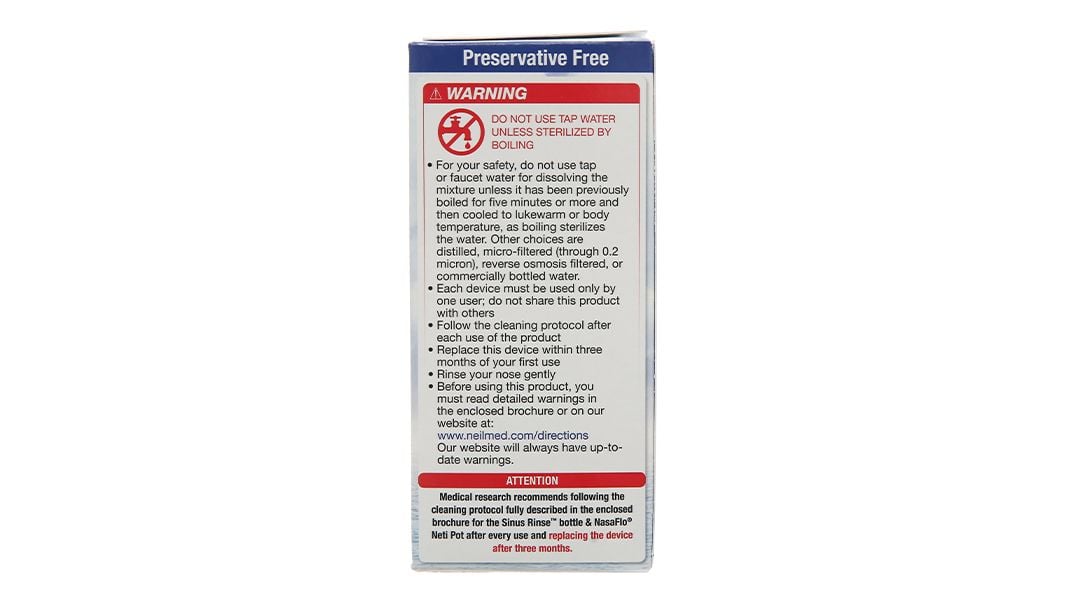  Bộ dụng cụ 1 bình + 10 gói bột rửa mũi NeilMed Sinus Rinse làm sạch và ngăn ngừa chứng viêm mũi dị ứng 