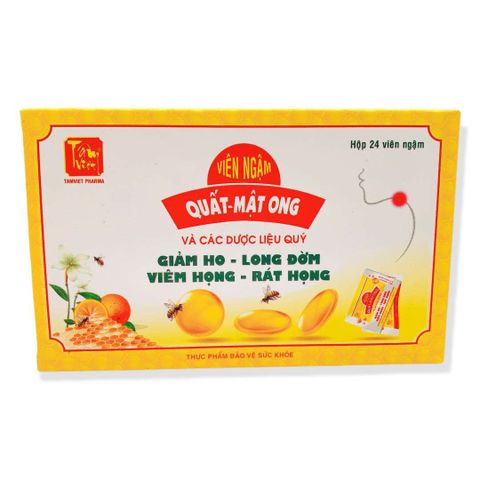  Viên ngậm giảm ho rát họng Quất Mật Ong Tâm Việt Hộp 24 viên 