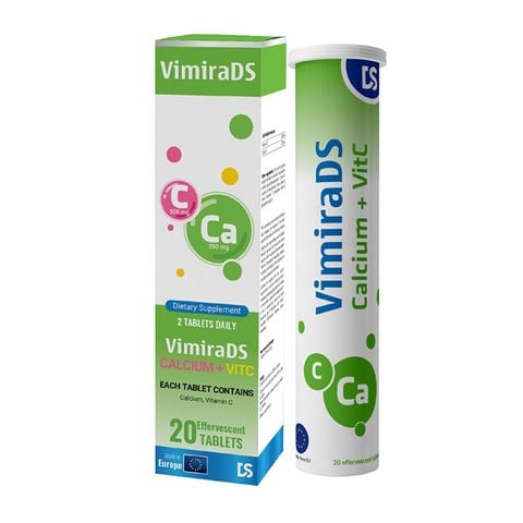  Viên sủi VimiraDS Calci vitamin C (tuýp 20 viên) 