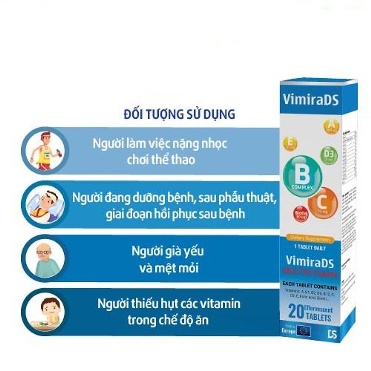  Viên sủi VimiraDS Multivitamin (tuýp 20 viên) 