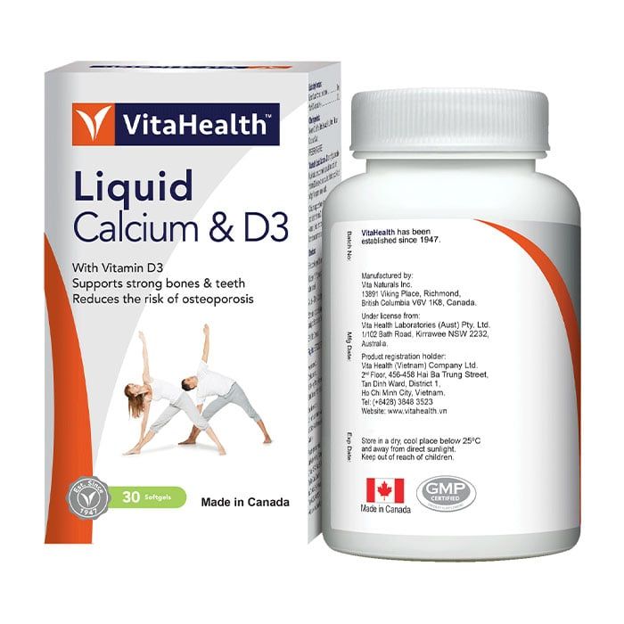  Viên Uống Hỗ Trợ Xương Khớp Vitahealth Liquid Calcium & D3 (30v) 