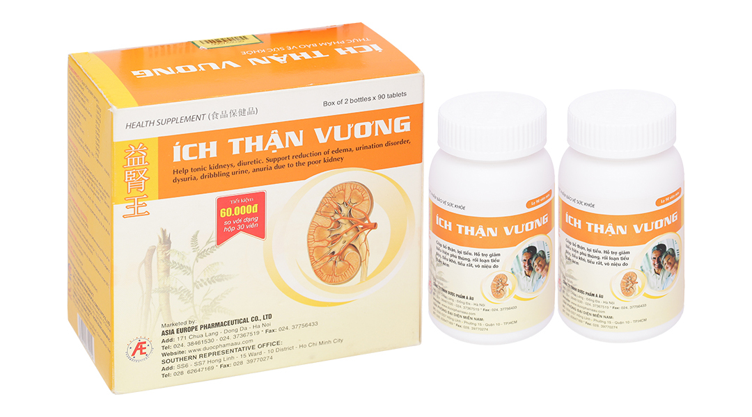  Viên uống Ích Thận Vương Á Âu bổ thận, lợi tiểu 180 viên 