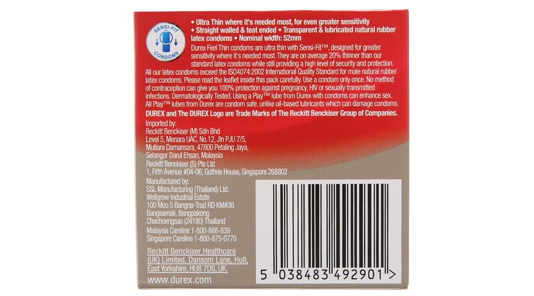  Bao cao su Durex Fetherlite Ultima siêu mỏng, mang lại cảm giác chân thật (3 cái) 