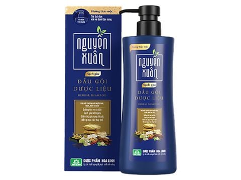  Dầu gội dược liệu Nguyên Xuân sạch gàu hương thảo mộc (màu xanh dương) hộp 1 chai 250ml 