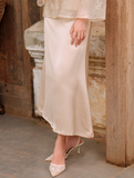  SILKY MIDI SKIRT - BEIGE 