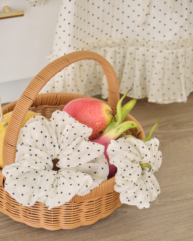  R&S POKA DOT SCRUNCHIES 