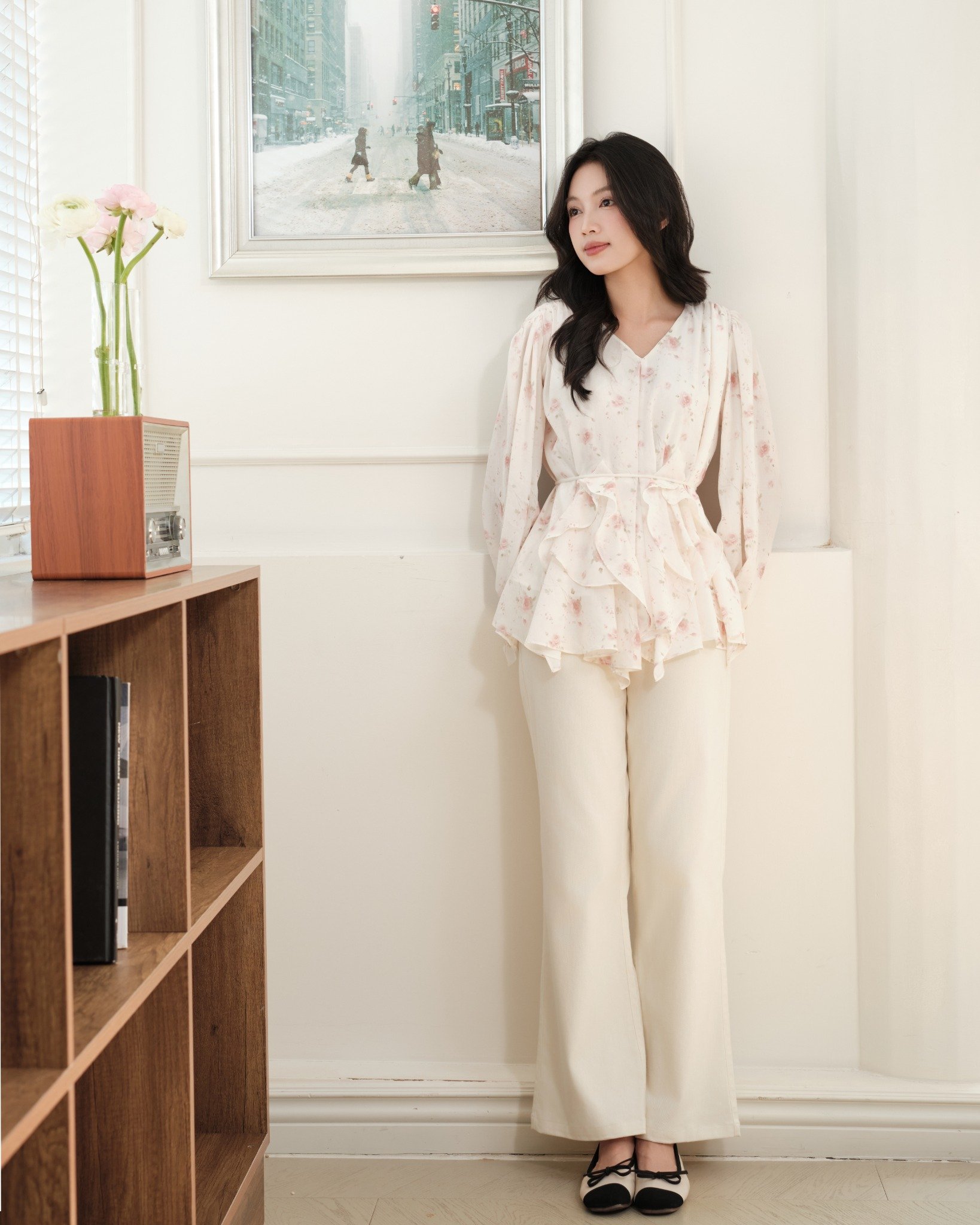  ARI WIDE LEG PANTS - CREAMY 