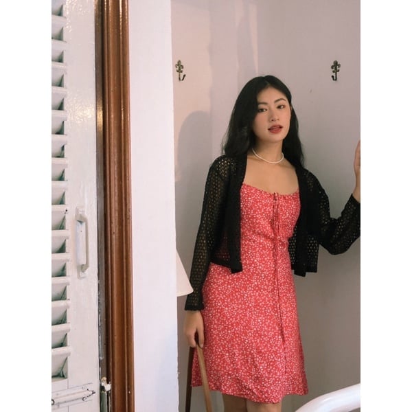  V-NECK LACE CARDIGAN 