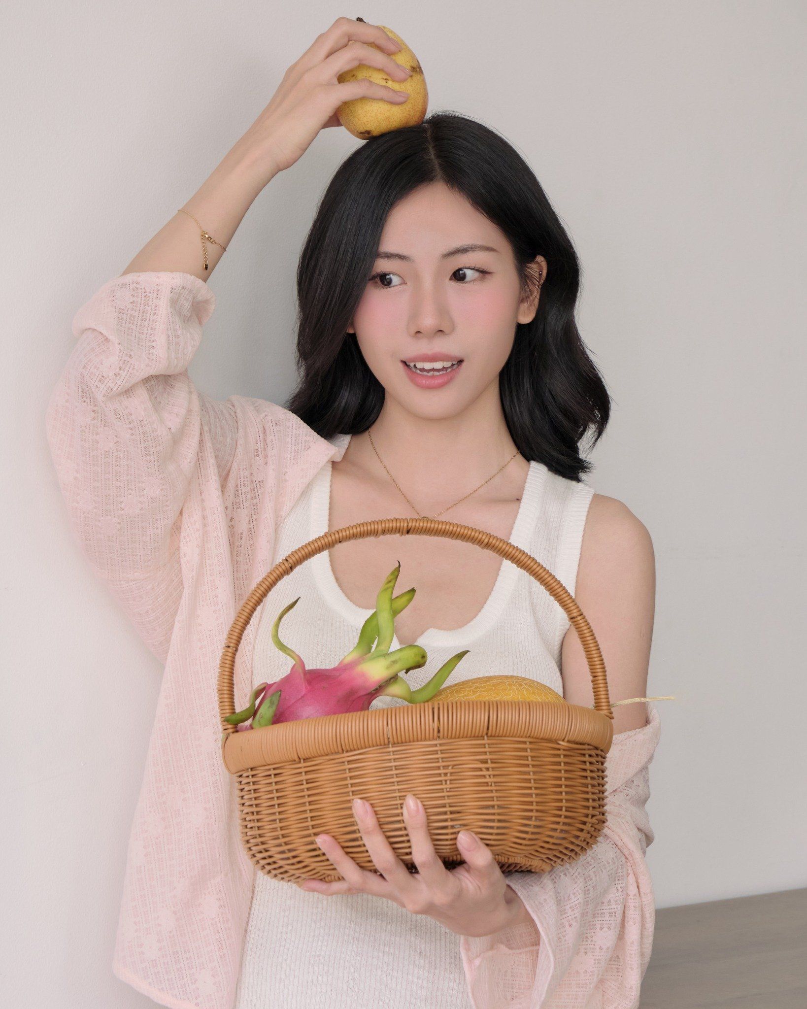  SLIM CARDIGAN - MILKY STRAWBERRY 