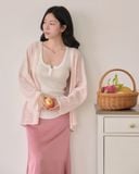  SLIM CARDIGAN - MILKY STRAWBERRY 