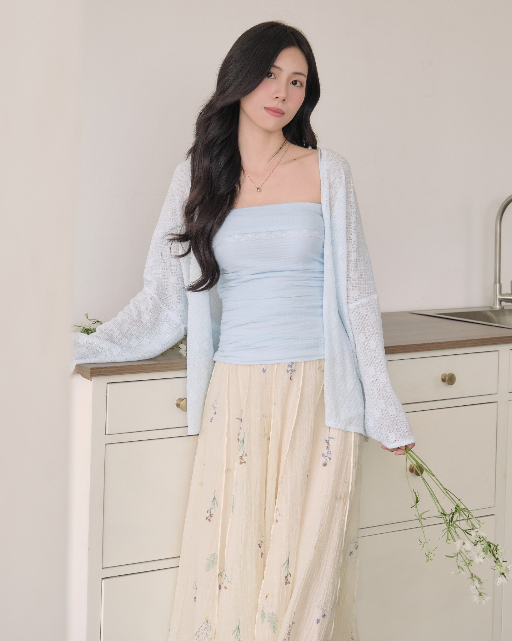  SLIM CARDIGAN - BABY BLUE 