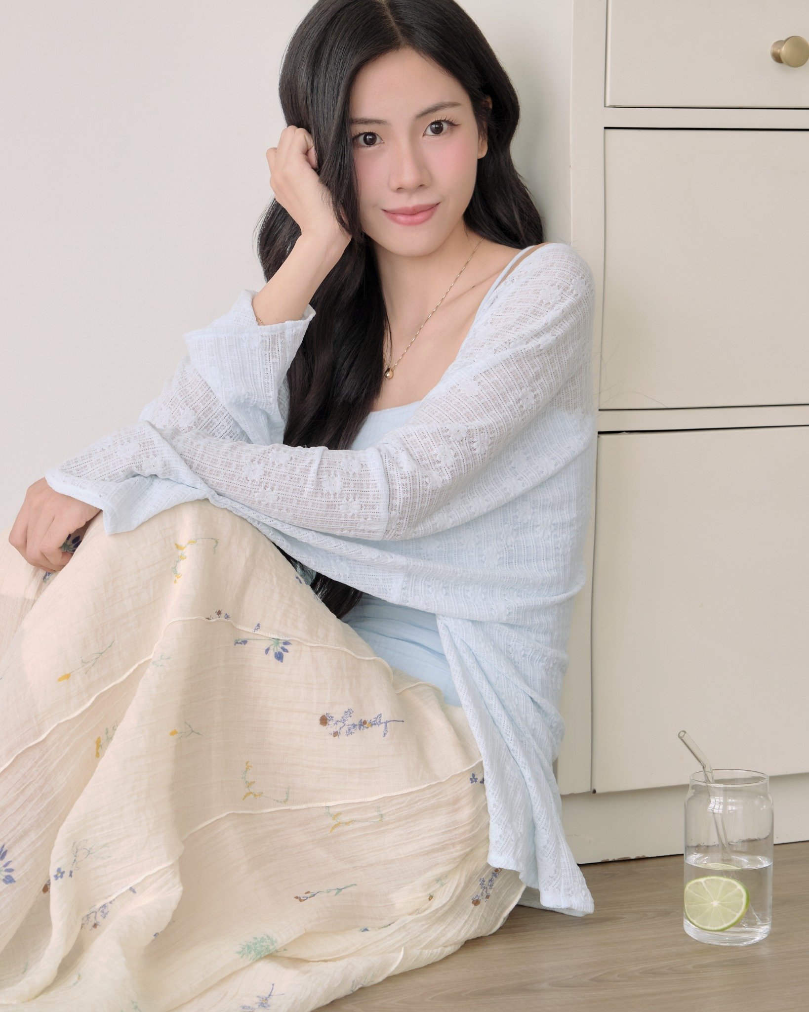  SLIM CARDIGAN - BABY BLUE 