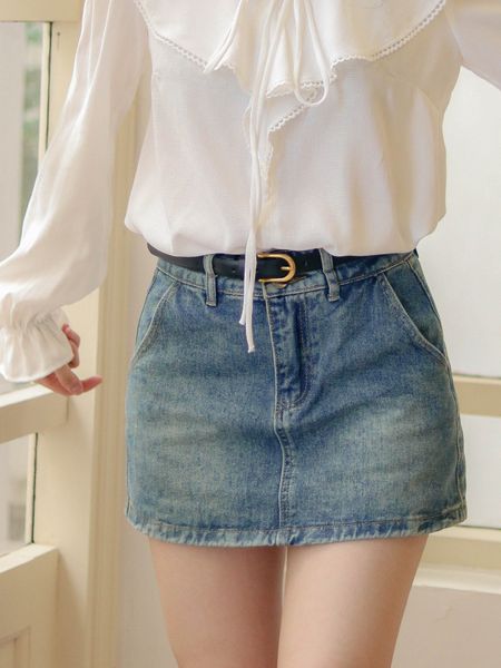  BUTTONS JEANS SKIRT 