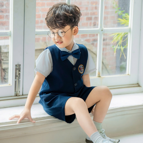 Set kaki 3M Ghi lê thêu kèm bơ cổ cho bé trai Nexxi Kids Fashion