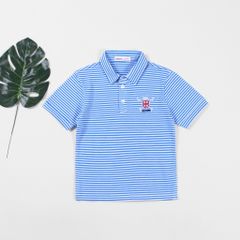 Áo Thun Polo Bé Trai Sọc Ngang In Lá Cờ