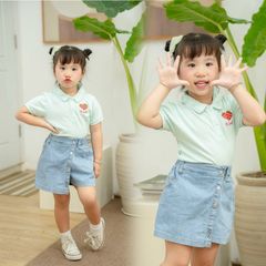 Áo Thun Polo Bé Gái Trái Dâu Bé Gái