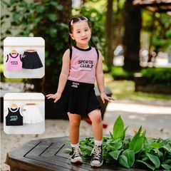 Set Váy Thun Xếp Ly Kèm Áo Sport Club