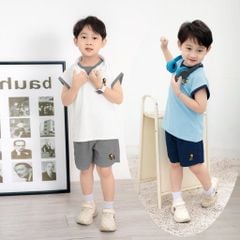 Bộ Thun Sát Nách Bé Trai Viền Cổ In Hình Monkey