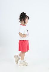 Bộ Thun Cotton Viền Màu Hình In Kuromi Kolila Bé Gái