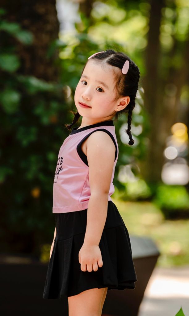 Set Váy Thun Xếp Ly Kèm Áo Sport Club