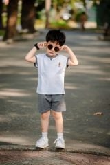 Bộ Thun Sát Nách Bé Trai Viền Cổ In Hình Monkey