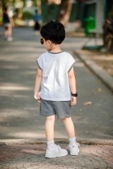Bộ Thun Sát Nách Bé Trai Viền Cổ In Hình Monkey