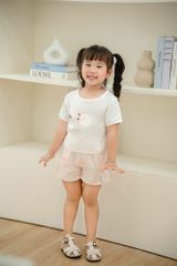 Bộ Thun Đùi In Mèo Điệu Bé Gái