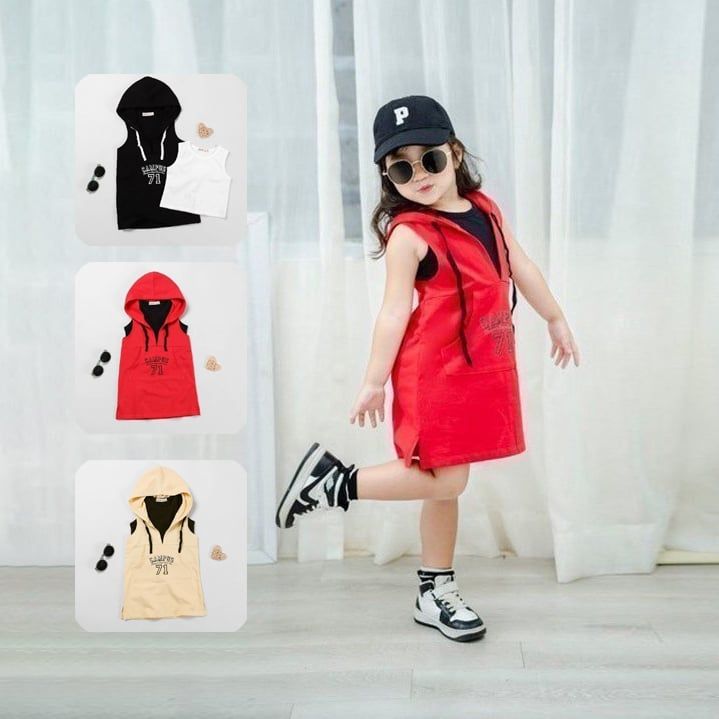 Set Váy Thể Thao Bé Gái Cá Tính Kèm Áo Sát Nách Campus