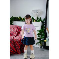 Set Áo Thun In Hoa Sun Flower Kèm Chân Váy Linen Bèo Tầng Siêu Điệu Đà Cho Bé Gái  Nexxi