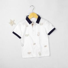 Áo Thun Polo Bé Trai In Họa Tiết Qee
