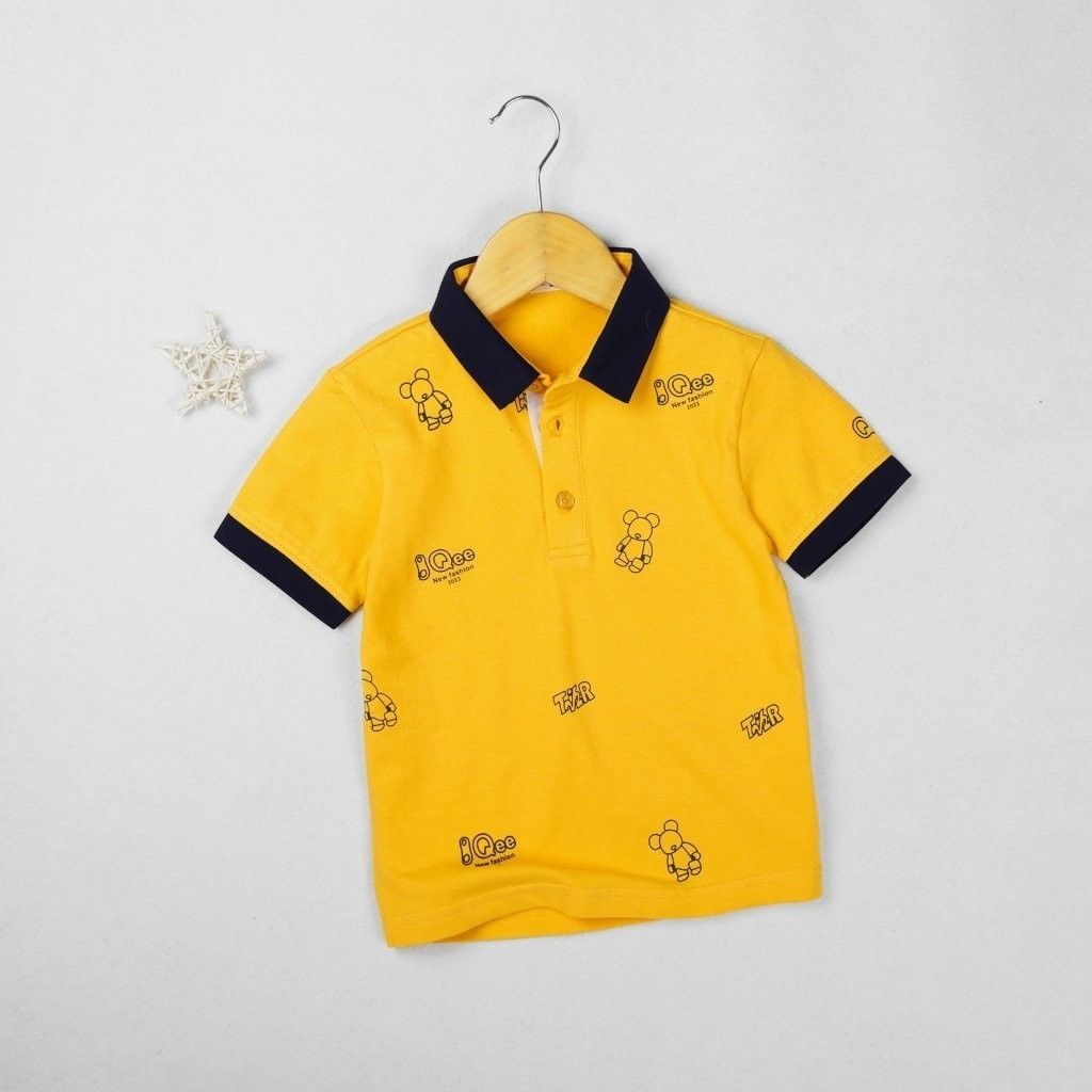Áo Thun Polo Bé Trai In Họa Tiết Qee